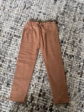 Kids Camel Knit Leggings with Elastic Waist